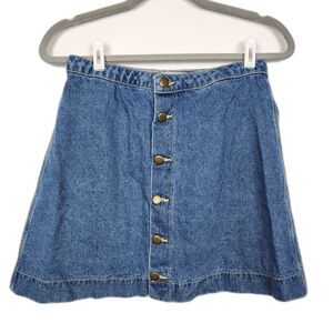American Apparel Button Front Denim Mini Skirt Size Medium